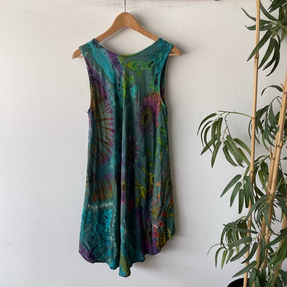Boho Hippie Tie Dye Tank Dress - Picture 4 of 5
